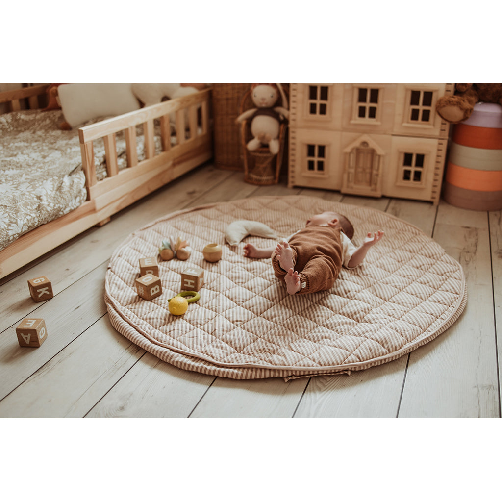 Play&Go To-i-én babytæppe, økologisk – Stripes brown