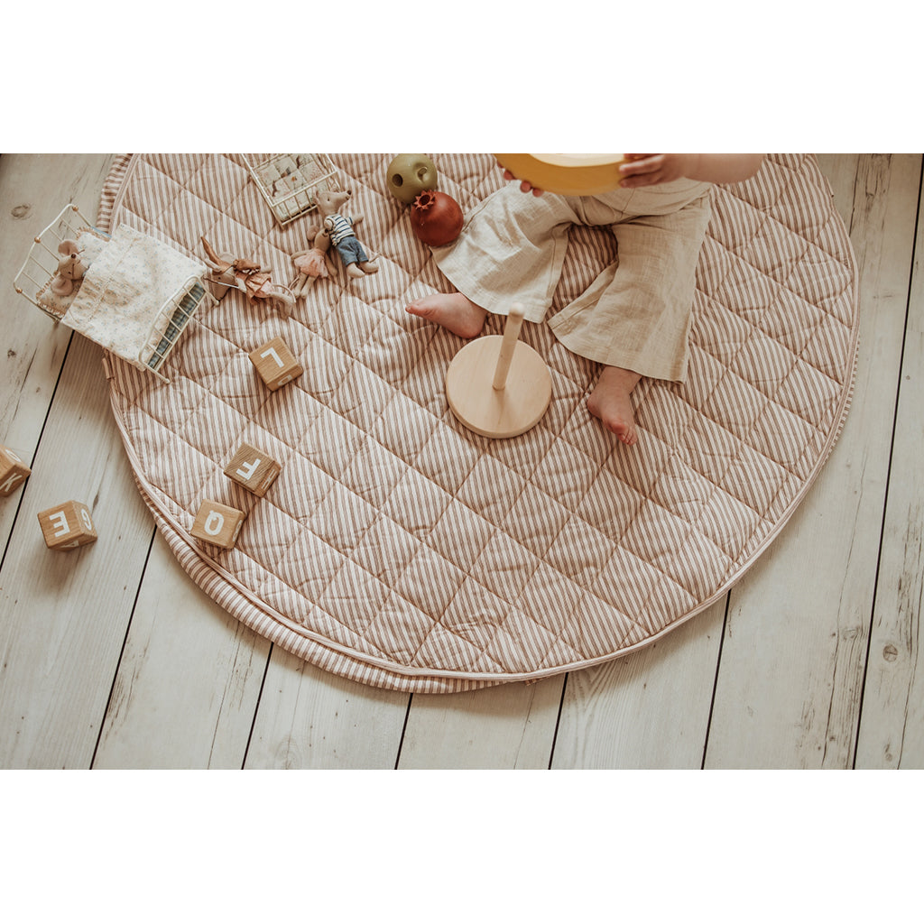 Play&Go To-i-én babytæppe, økologisk – Stripes brown
