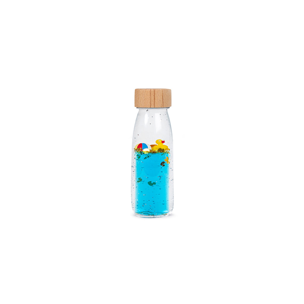 Petit Boum sanselegetøj, Flaske m flydende figurer - Move Ducky