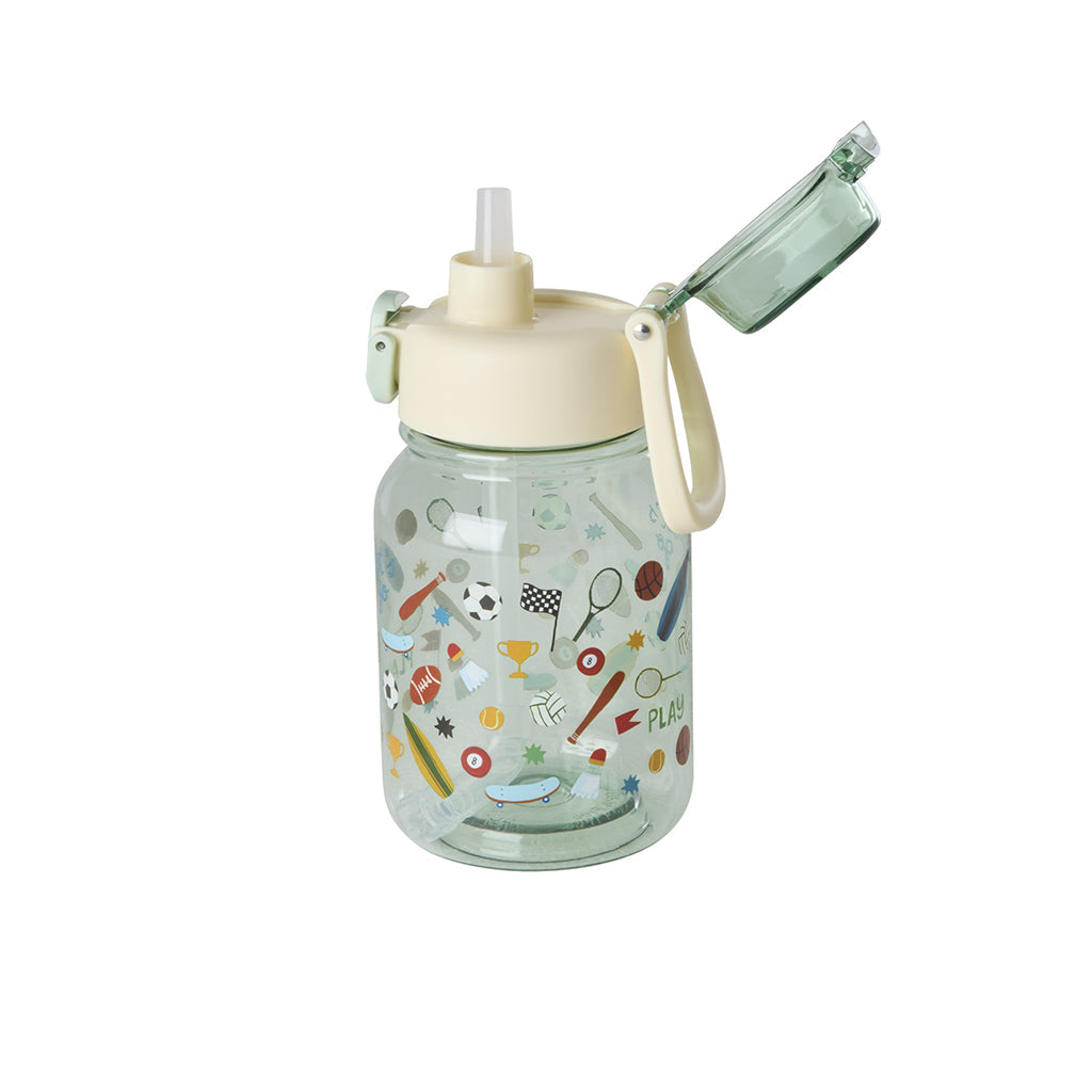 Rice drikkedunk i tritan, 700 ml - Soft green sports print