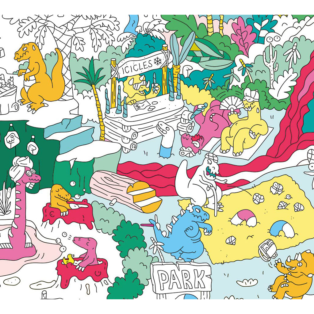 Omy stor plakat til fargelegging, 70 x 100 cm – Dinos
