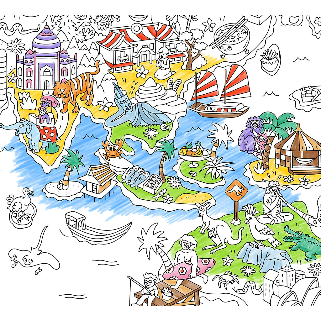 Omy stor fargeleggingsplakat, 70 x 100 cm - Atlas