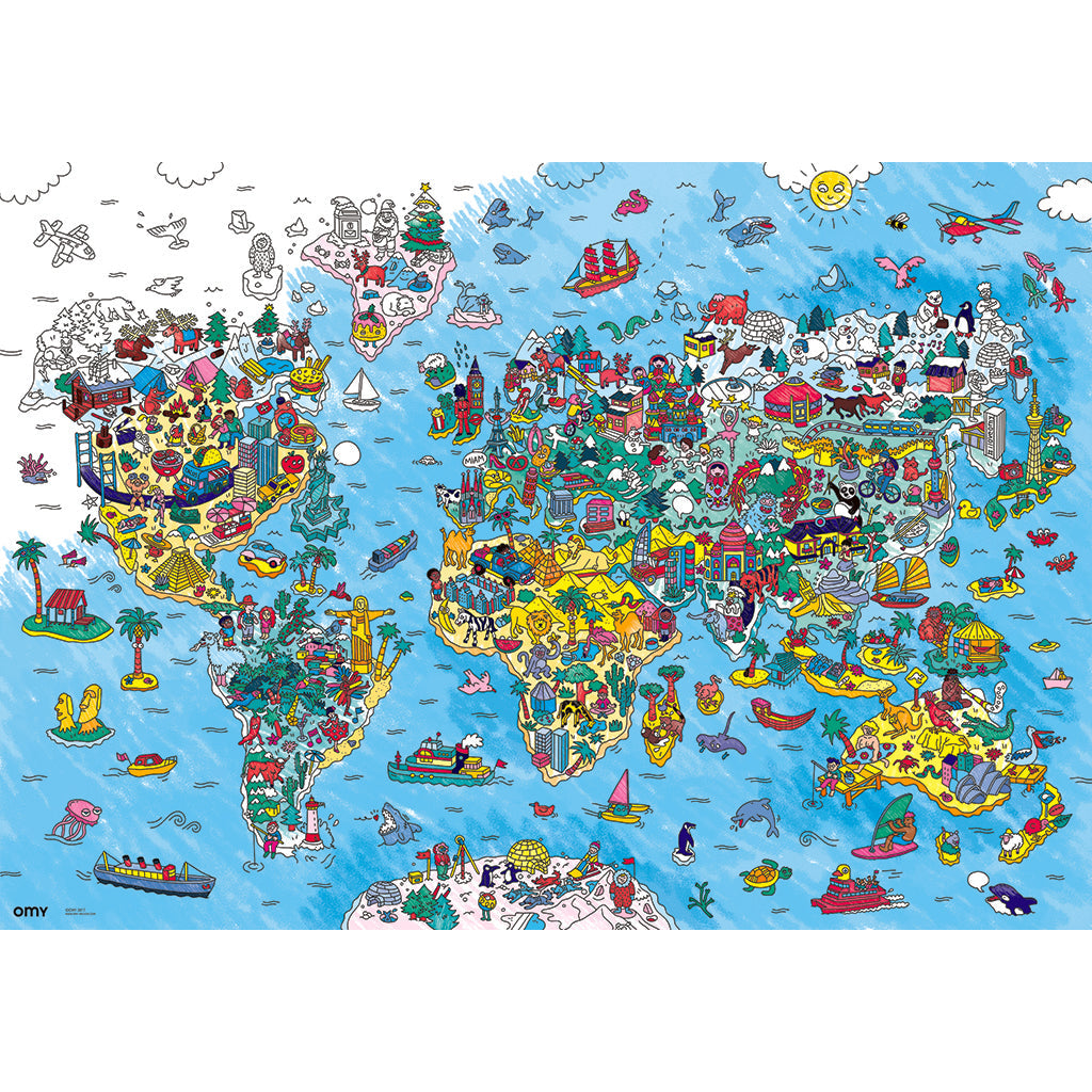 Omy stor fargeleggingsplakat, 70 x 100 cm - Atlas
