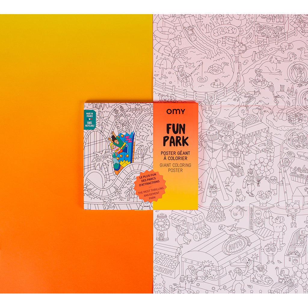 Omy stor plakat for fargelegging, 70 x 100 cm - Fun park