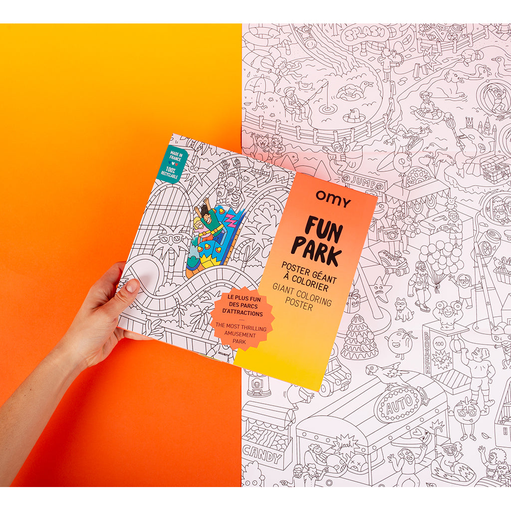 Omy stor plakat for fargelegging, 70 x 100 cm - Fun park