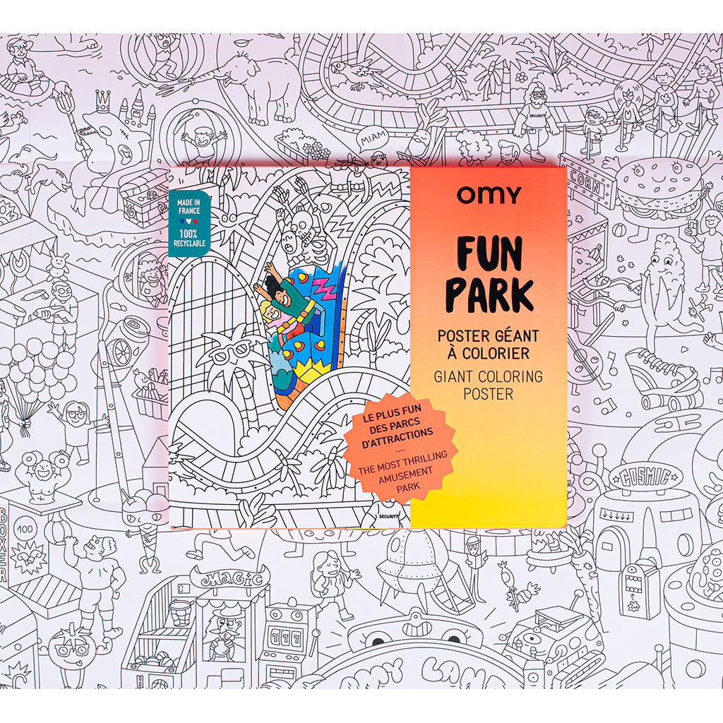 Omy stor plakat for fargelegging, 70 x 100 cm - Fun park