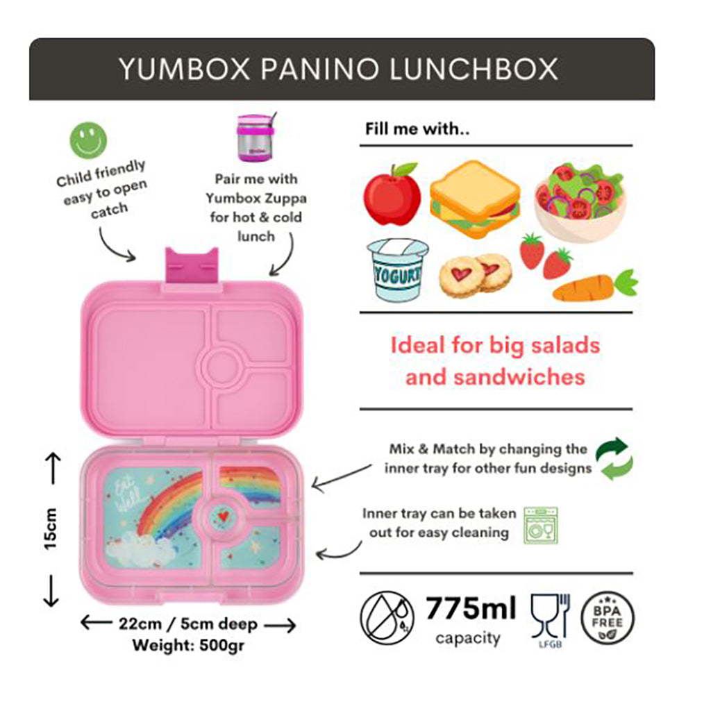 Yumbox matboks med 4 rom, Panino, Rainbow