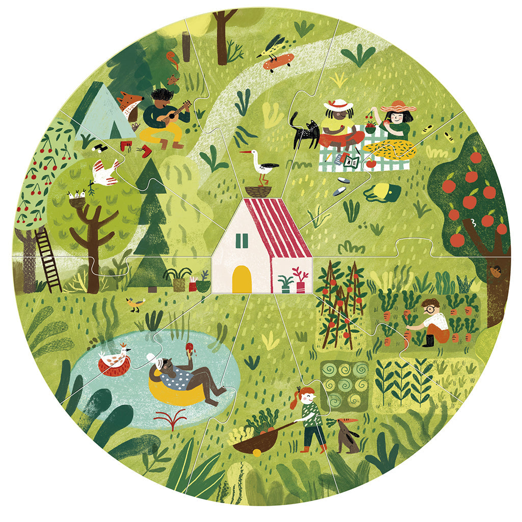 Londji puslespill, rundt, A home for nature, 4 puslespill med hver 10 brikker