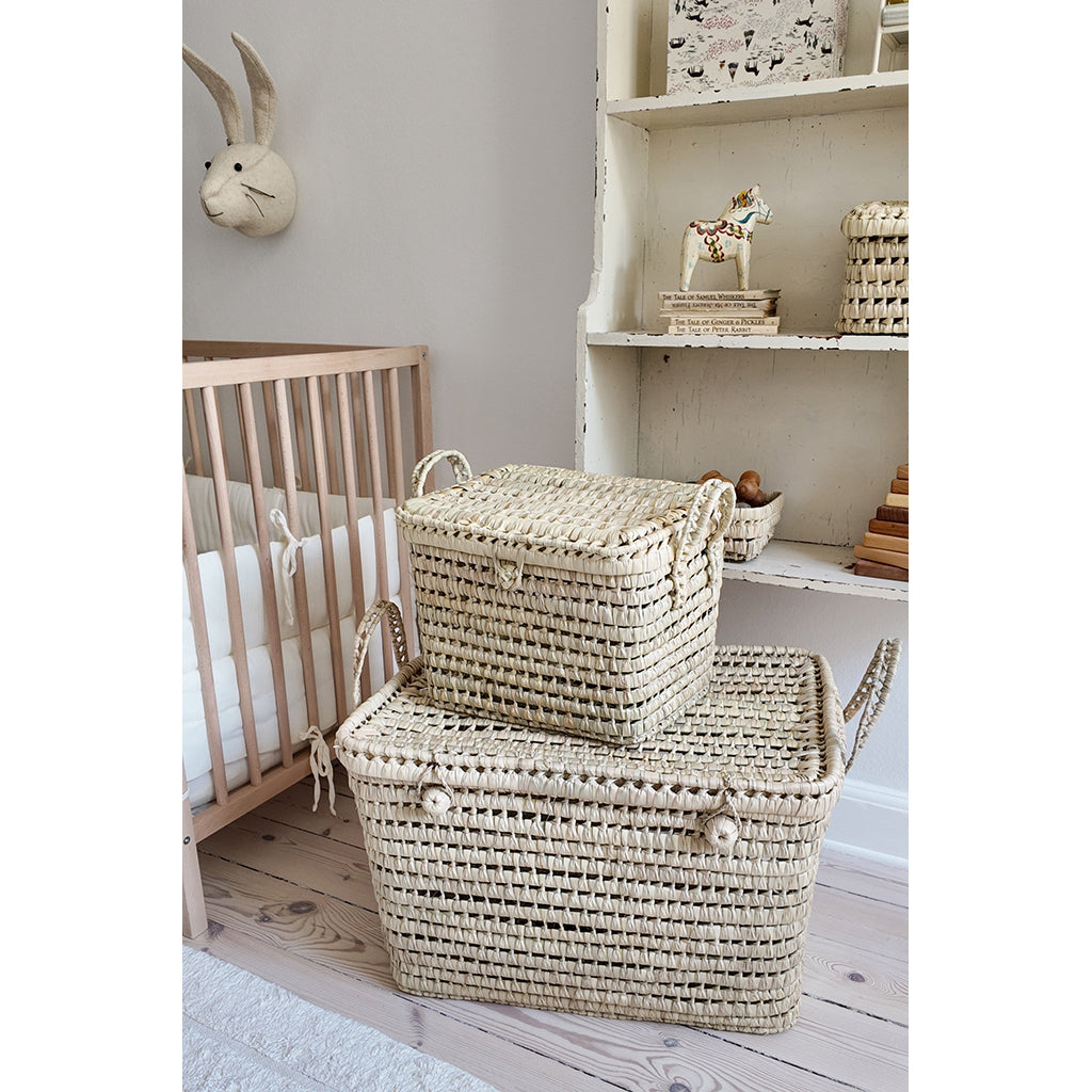 Lubilu Trunk, kurvkoffert av palmeblader - 50 x 32 x 32 cm