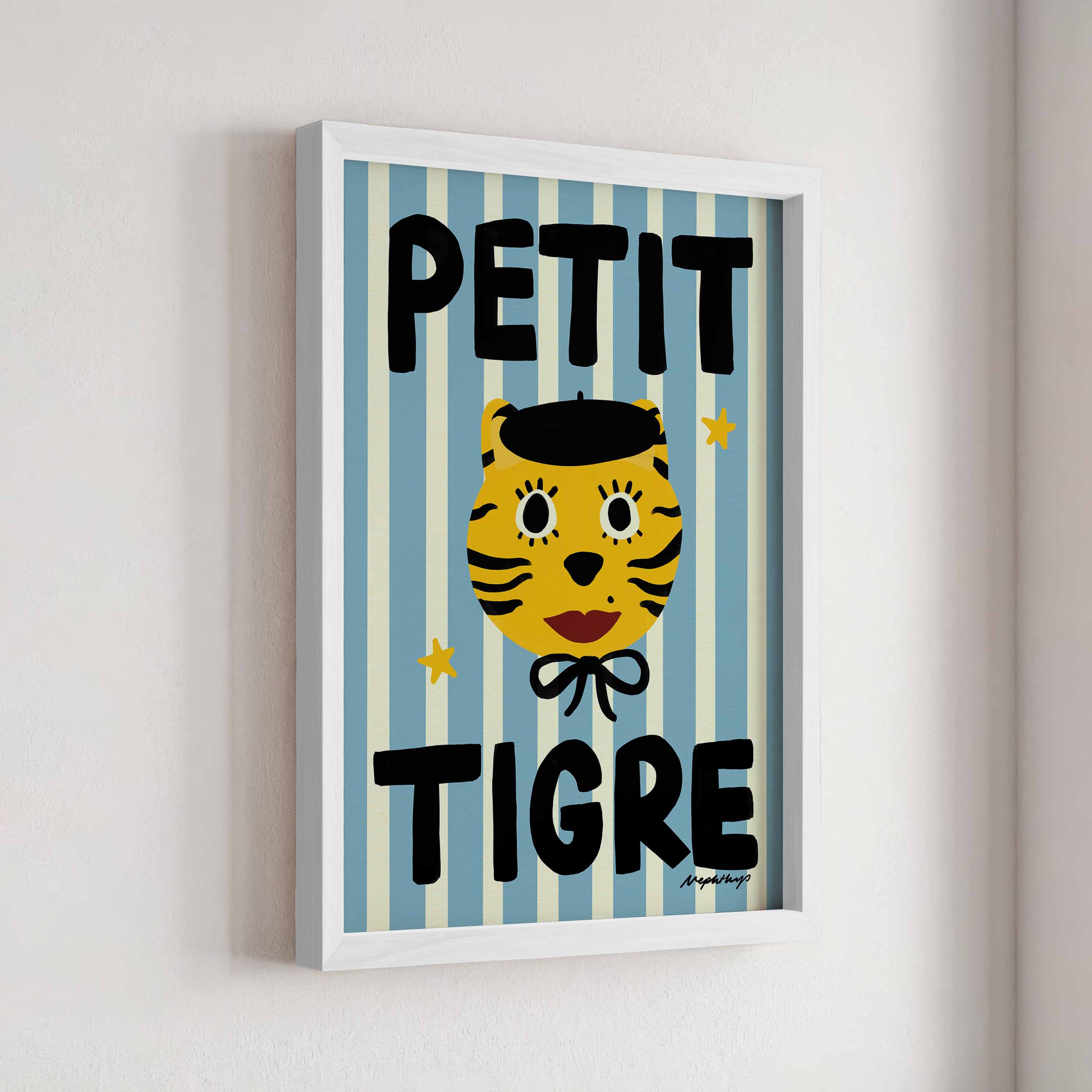 Nephthys Illustrated plakat, Petit Tigre, Blue – A4