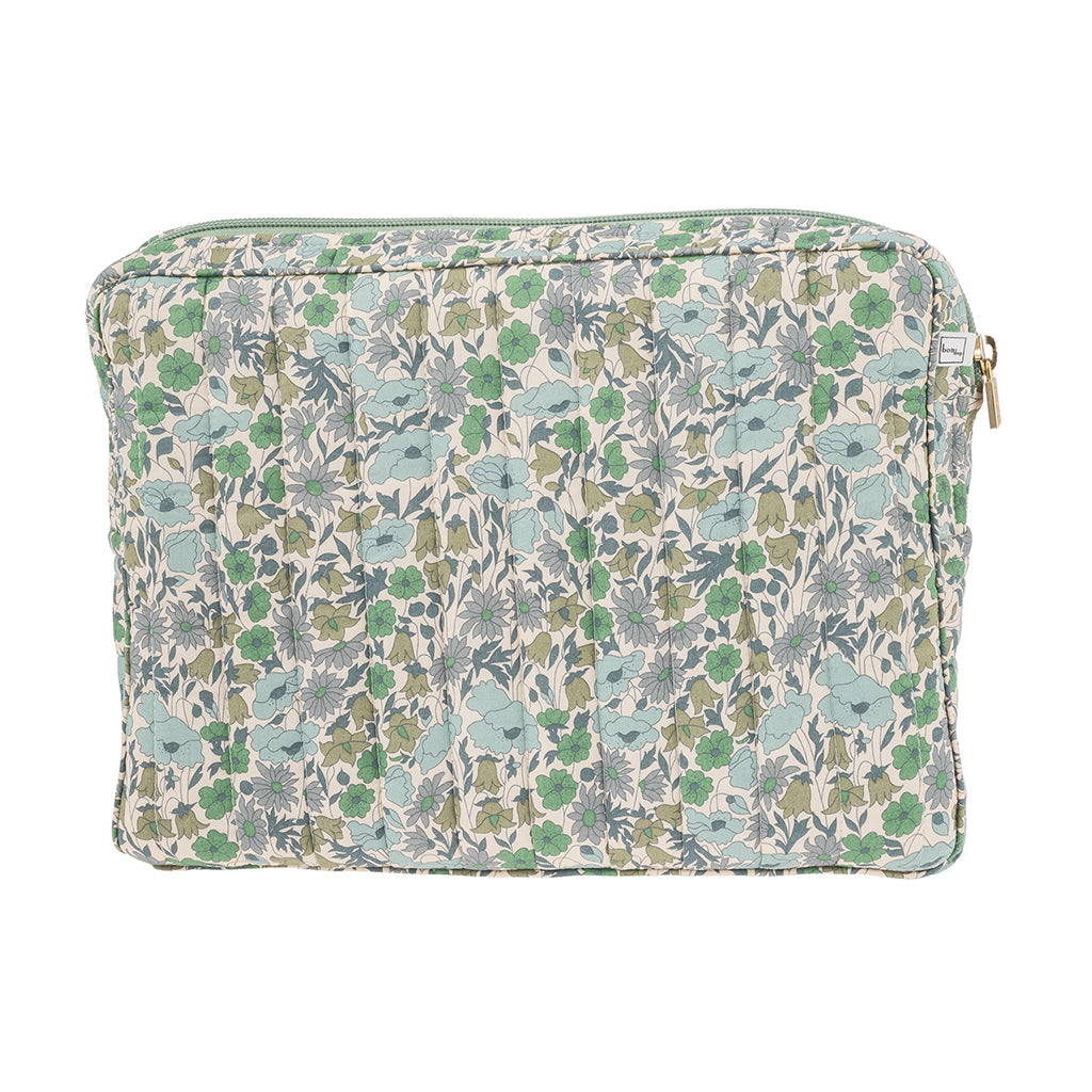 Bon Dep Pouch stor, toalettveske med Liberty - Poppy and Daisy teal