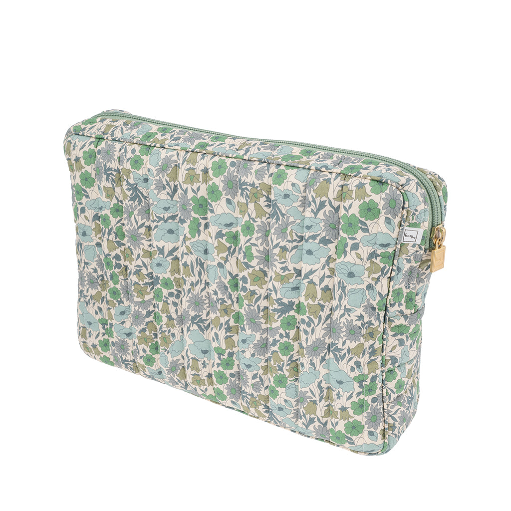 Bon Dep Pouch big, toalettmappe med Liberty - Poppy and Daisy teal