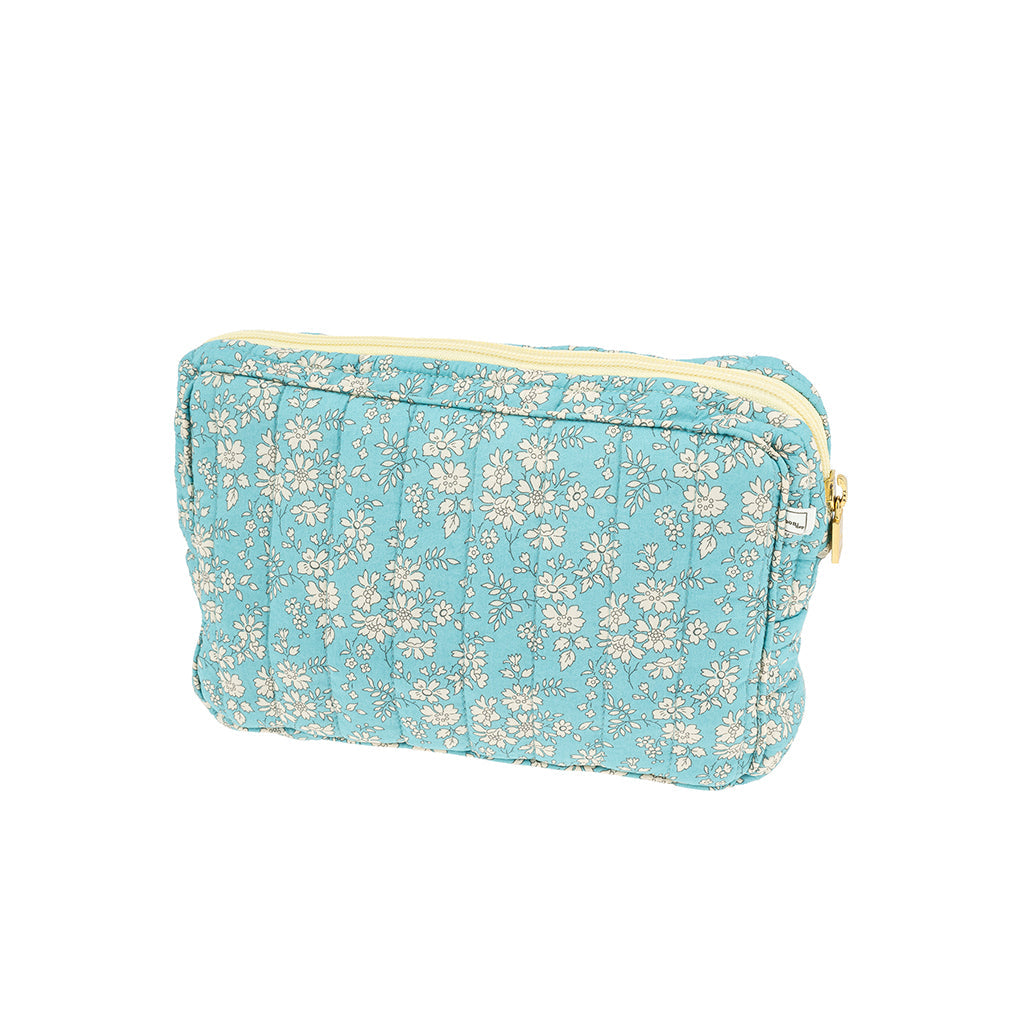 Bon Dep Pouch small toiletsæt med Liberty mønster i turkis