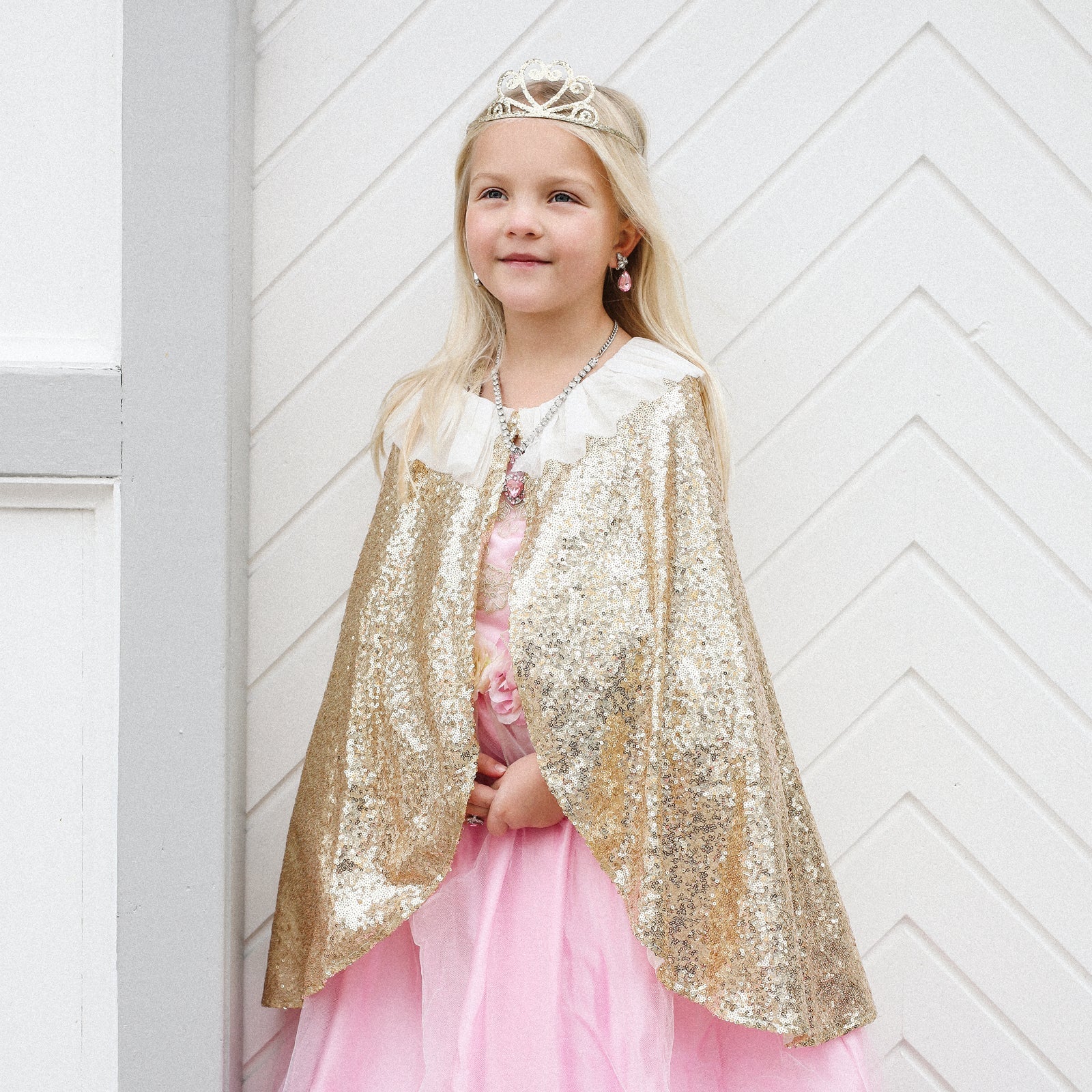 Meri Meri Kostyme, Gullfarget kappe samt festav og pannebånd - Str. 3-6 år