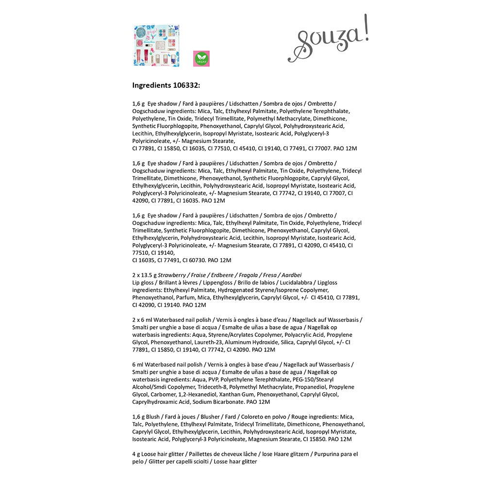 Souza sminkesett for barn, Beauty Luxe - Blå/sølv hårglitter