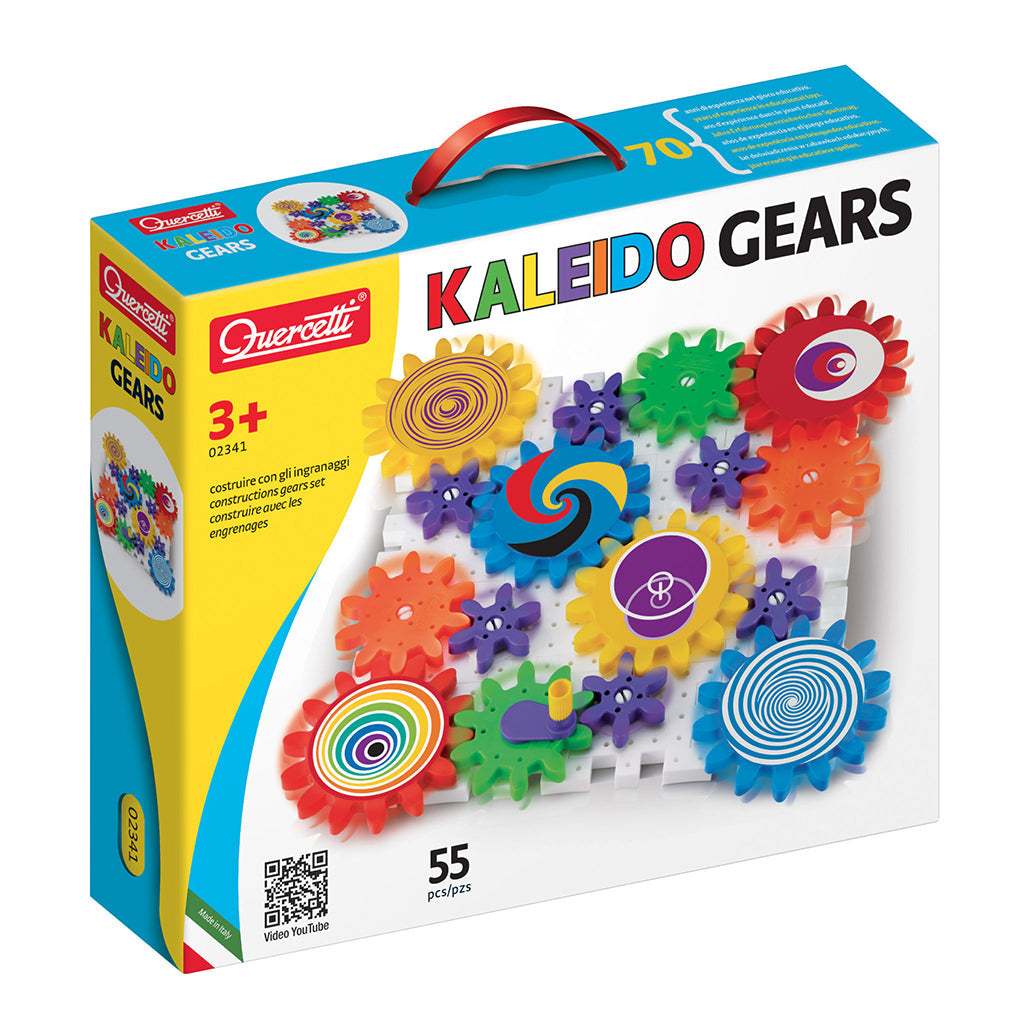 Quercetti Kaleido Gears byggesæt. Kreativ og lærerig leg med tandhjul for børn fra 3 år.