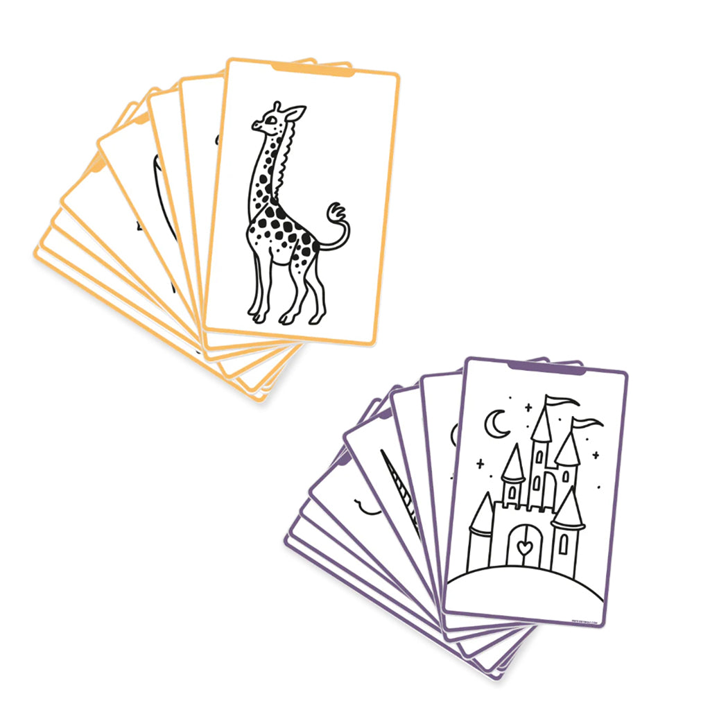 KidyDraw mini refill-kort med tegneskabeloner, Once upon a time