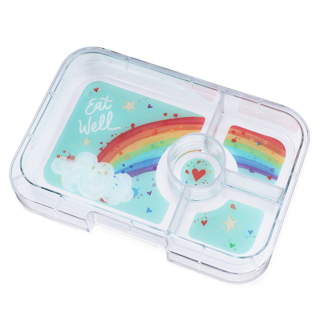Yumbox XL matboks med 4 rom, Tapas – Capri pink/Rainbow tray