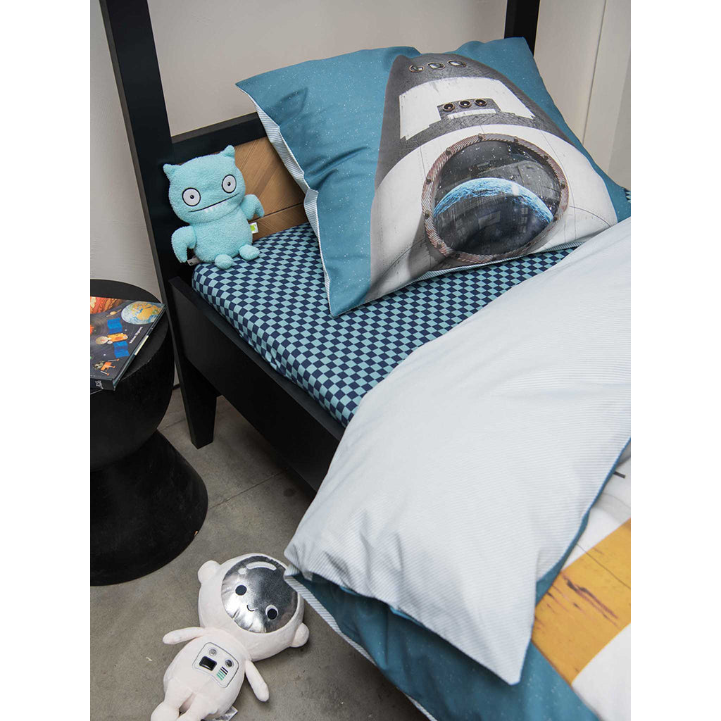 Snurk voksensengetøy, økologisk - Rocket smokey blue