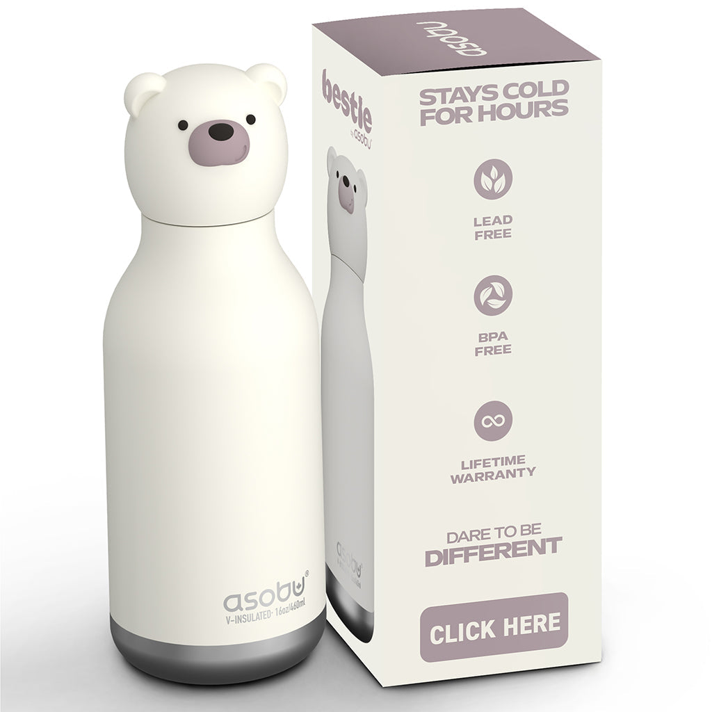 Asobu Bestie Animal termo drikkedunk, 460 ml – Isbjørn
