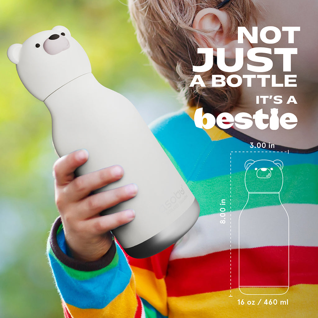 Asobu Bestie Animal termo drikkedunk, 460 ml – Isbjørn