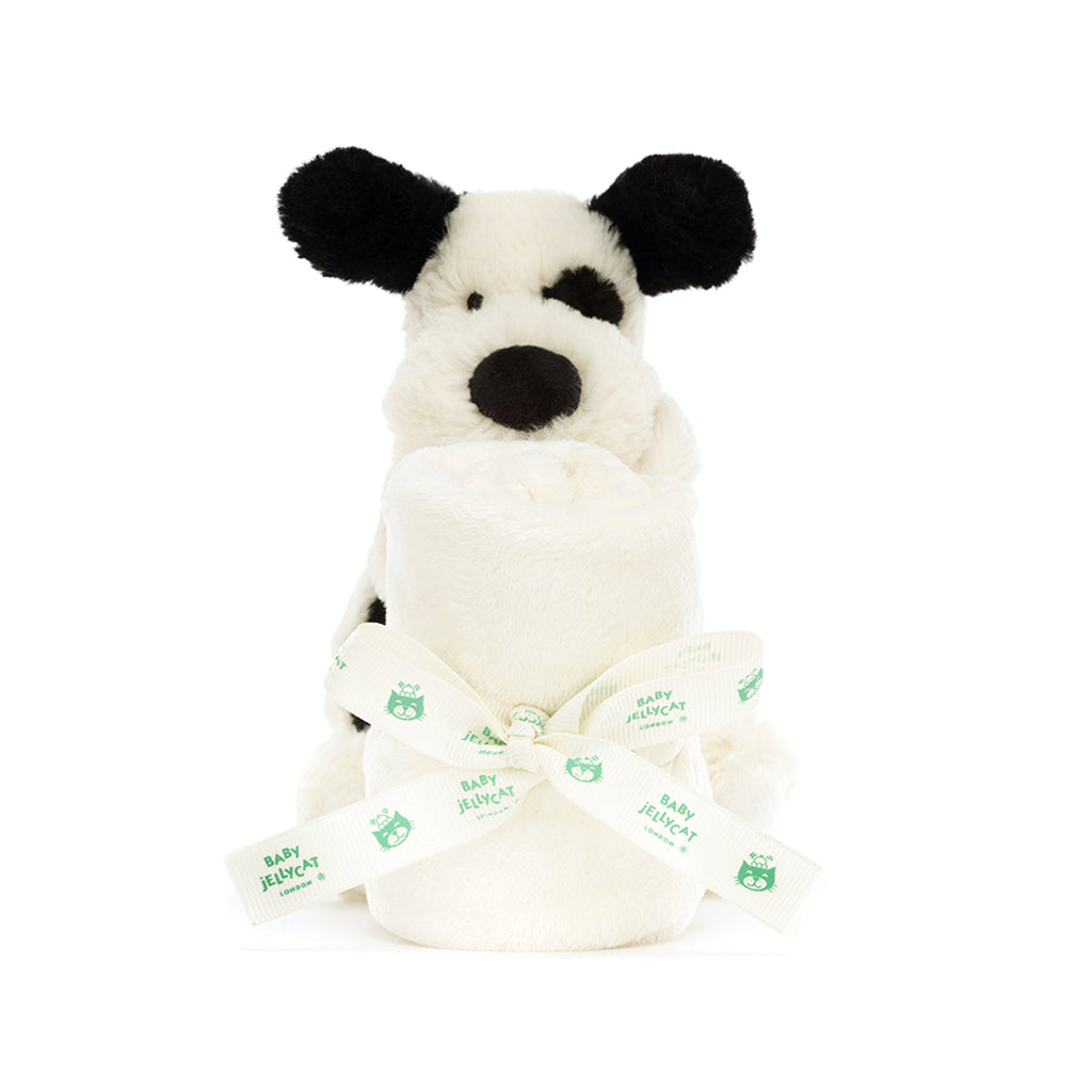 Baby Jellycat bamse, Bashful koseklut - Sort/krem hund