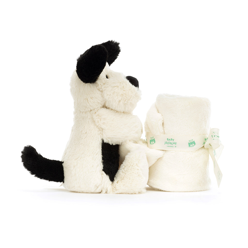 Baby Jellycat bamse, Bashful koseklut - Sort/krem hund