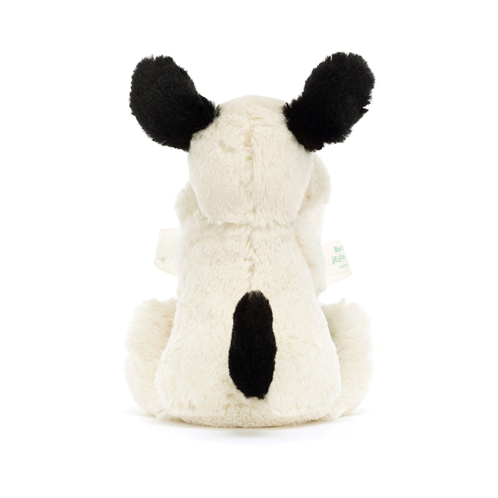 Baby Jellycat bamse, Bashful koseklut - Sort/krem hund