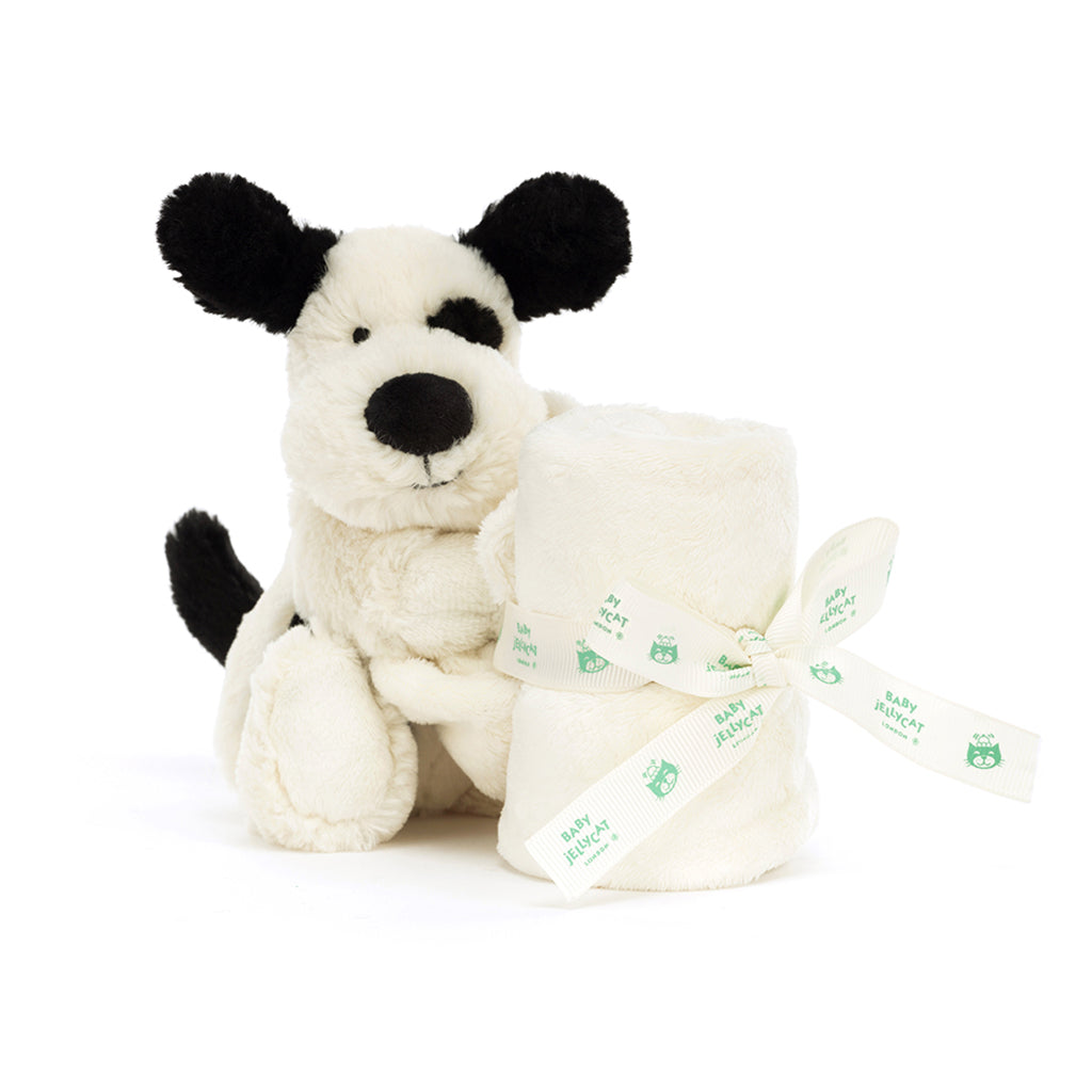 Baby Jellycat bamse, Bashful koseklut - Sort/krem hund