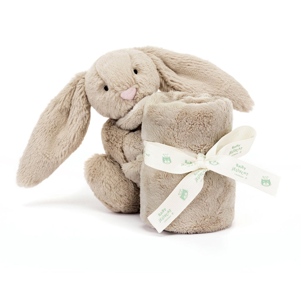 Jellycat nusseklud og bamse, blød kanin og matchende tæppe til baby