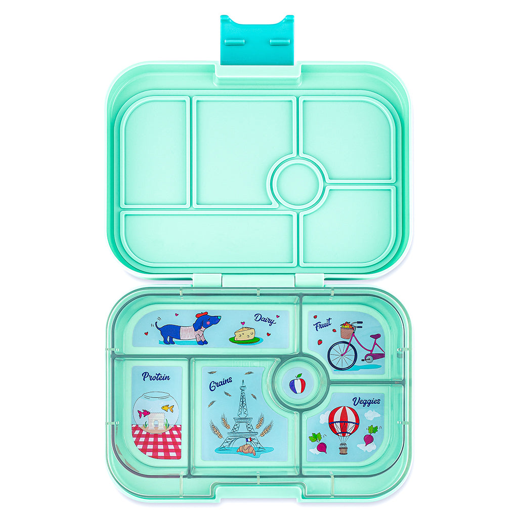 Yumbox matboks med 6 rom, Original - Serene Aqua / Paris tray