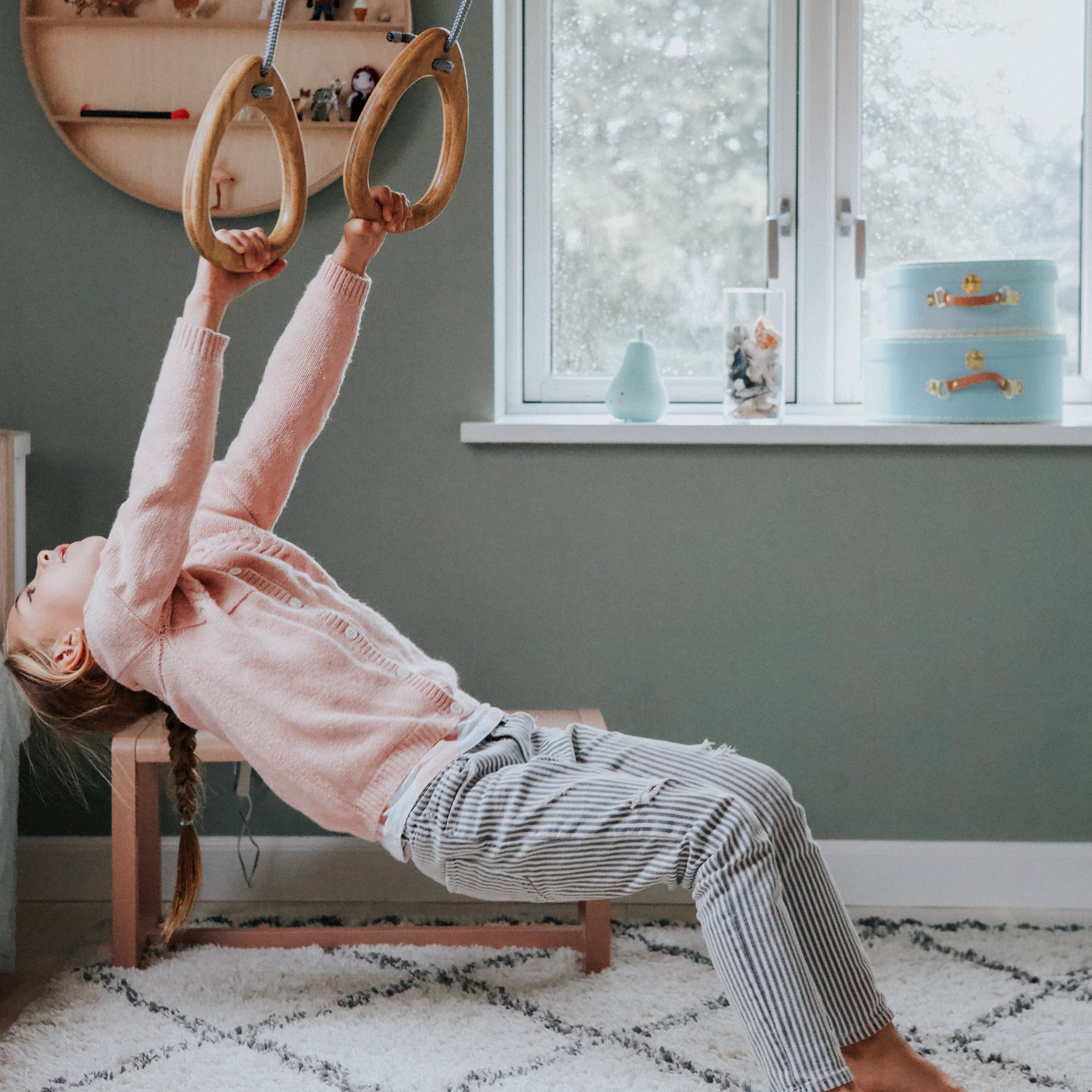 Lillagunga gymnastikkringer, Oak - Grey