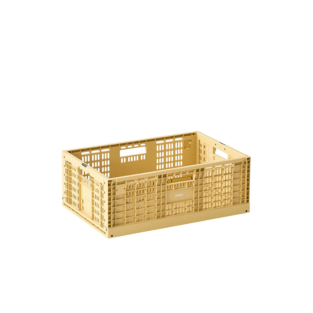 Modu Oppbevaringskasse, Ekstra stor sammenleggbar/stabelbar kasse - Honey Yellow