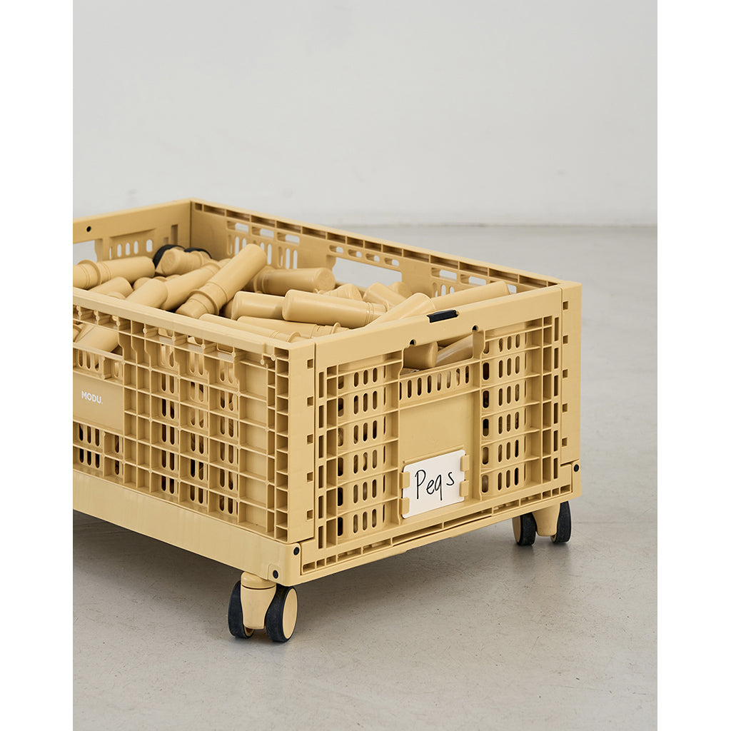 Modu Oppbevaringskasse, Ekstra stor sammenleggbar/stabelbar kasse - Honey Yellow