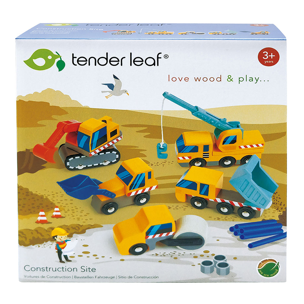 Tender Leaf, 5 arbeidskjøretøy - Byggeplass