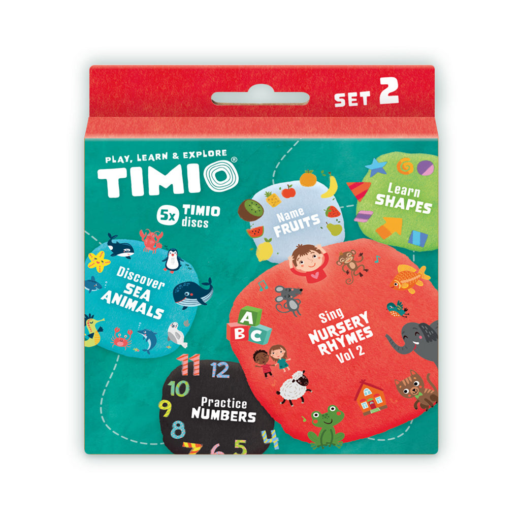 TIMIO Disc sett 2, Tall, barnesanger, havdyr, former og frukt