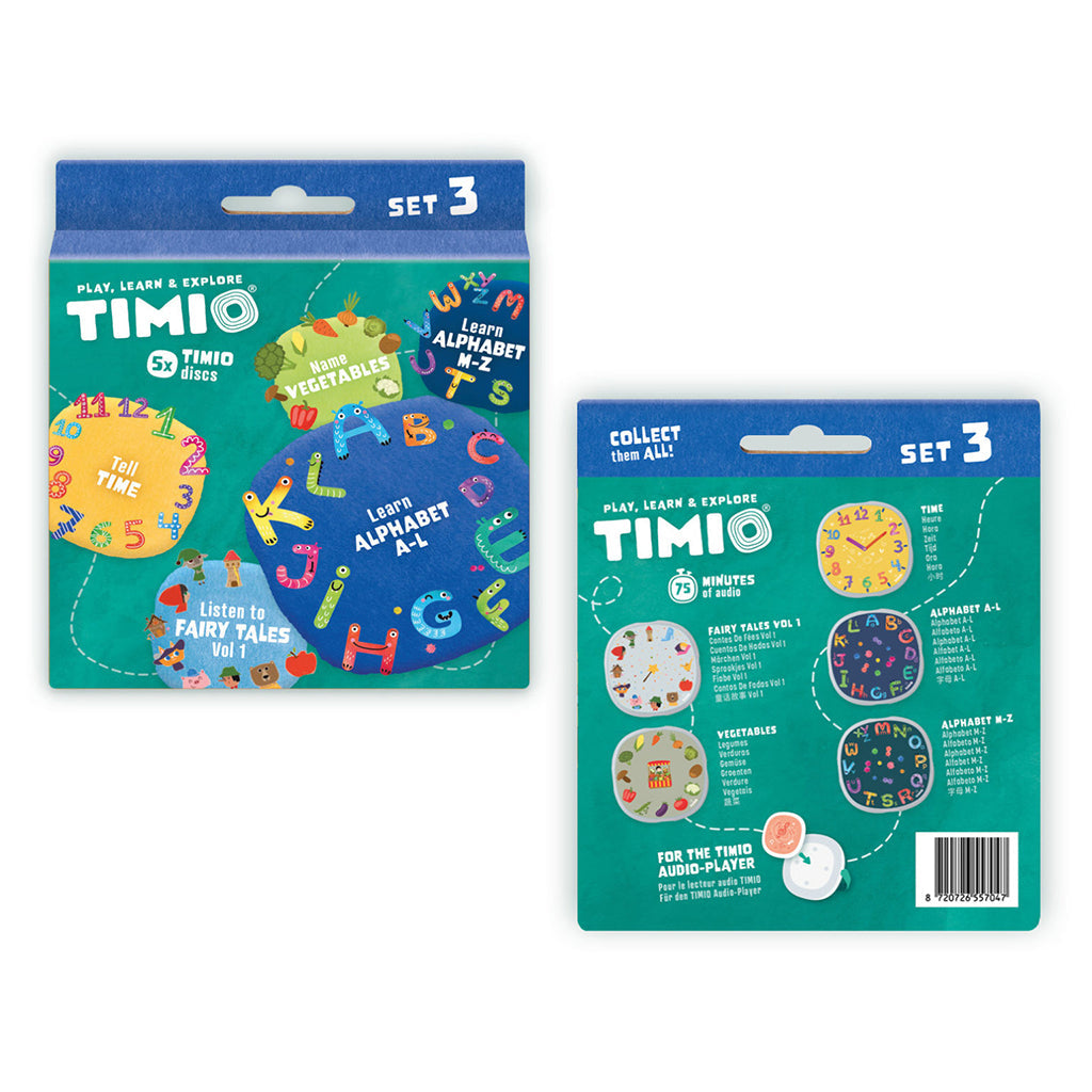 TIMIO Disc Set 3, Eventyr, tiden, grønnsaker, alfabet A-L og alfabet M-Z