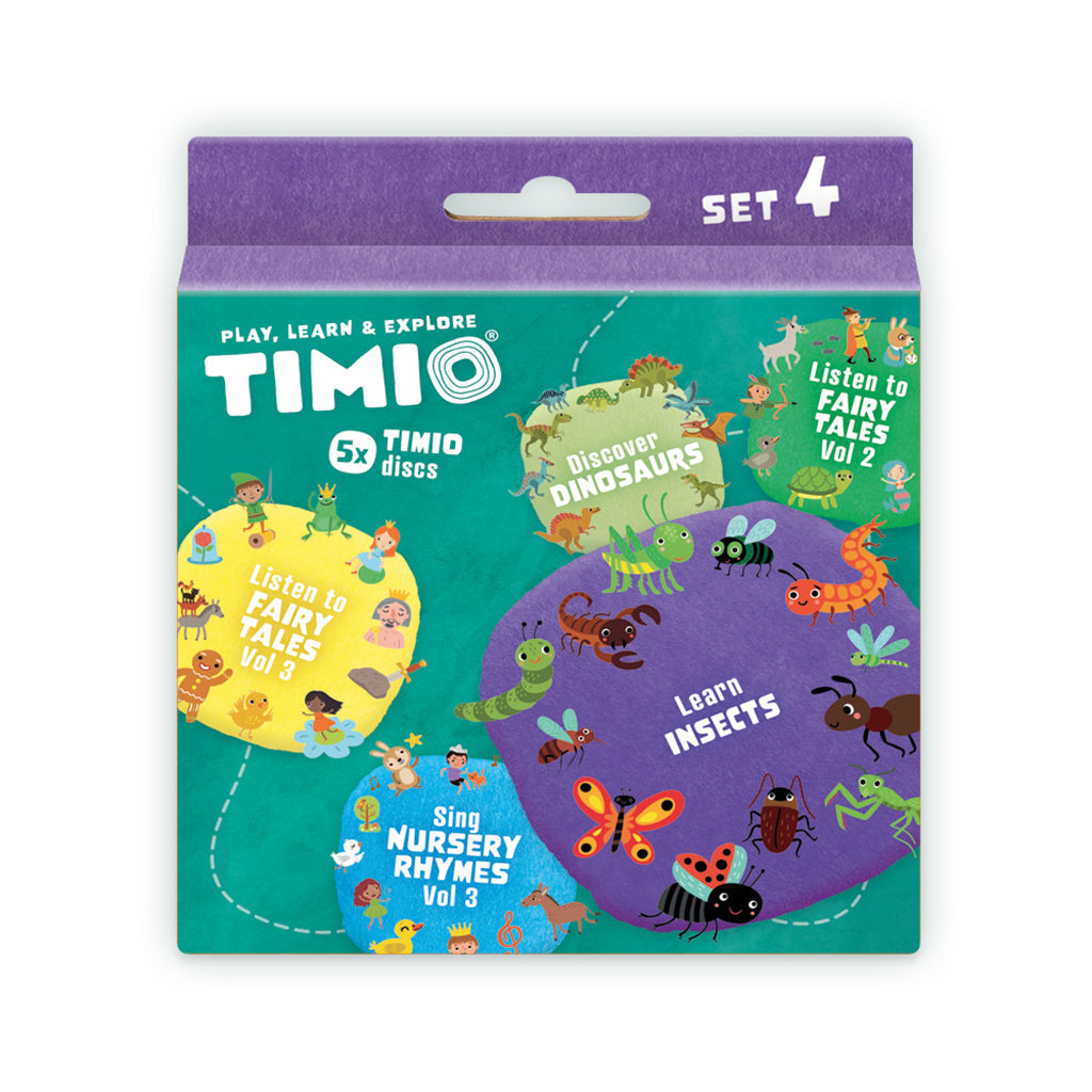 TIMIO Disksett 4, Barnesanger, eventyr, dinosaurer og små insekter