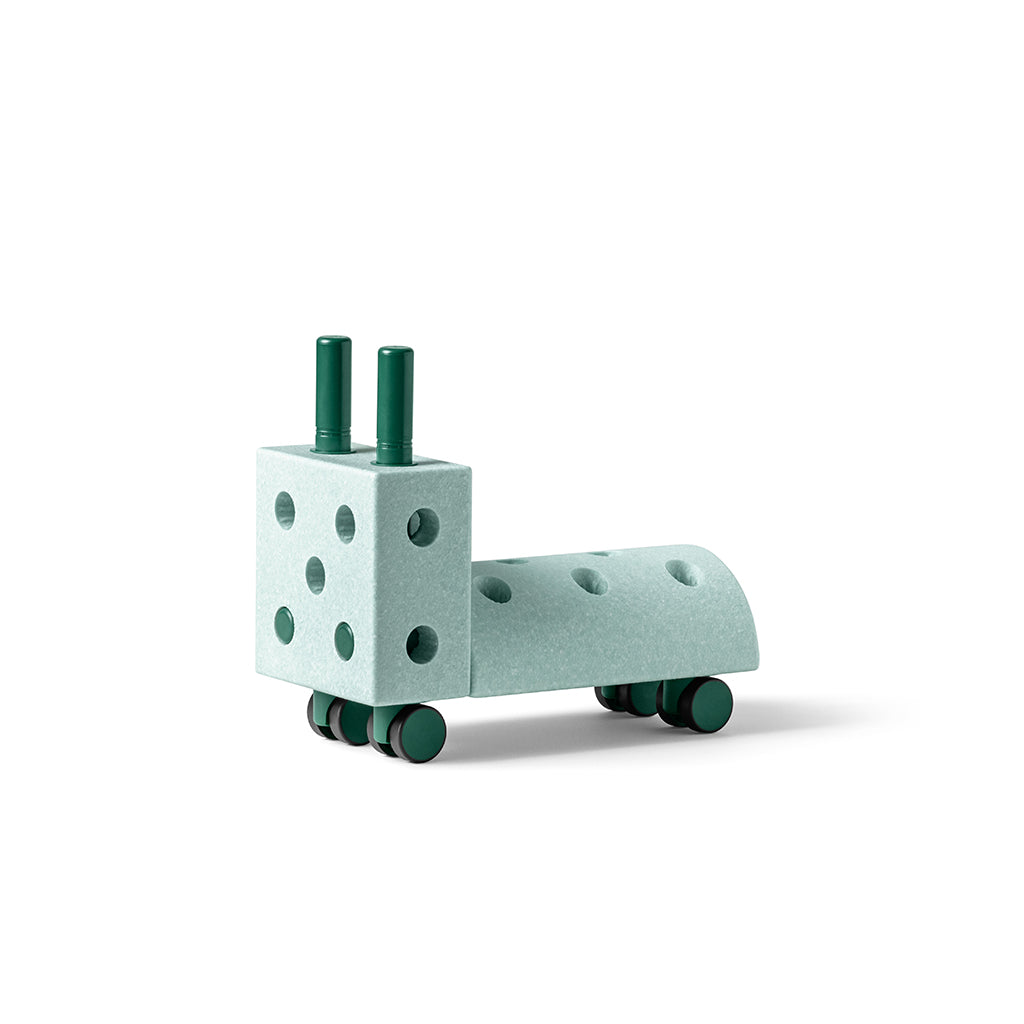 Modu Tiny Ride, aktivitetsleketøy i skum, 10 deler - Ocean mint/forest green