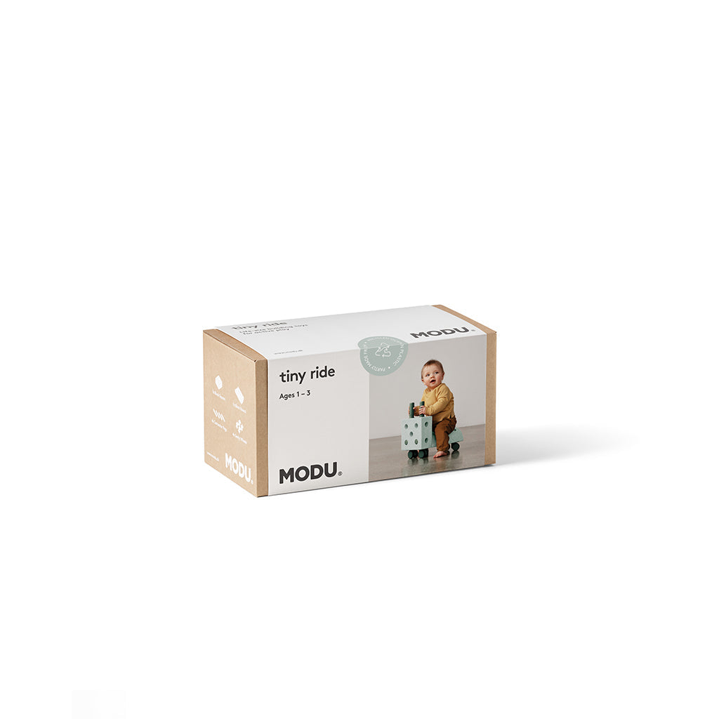 Modu Tiny Ride, aktivitetsleketøy i skum, 10 deler - Ocean mint/forest green