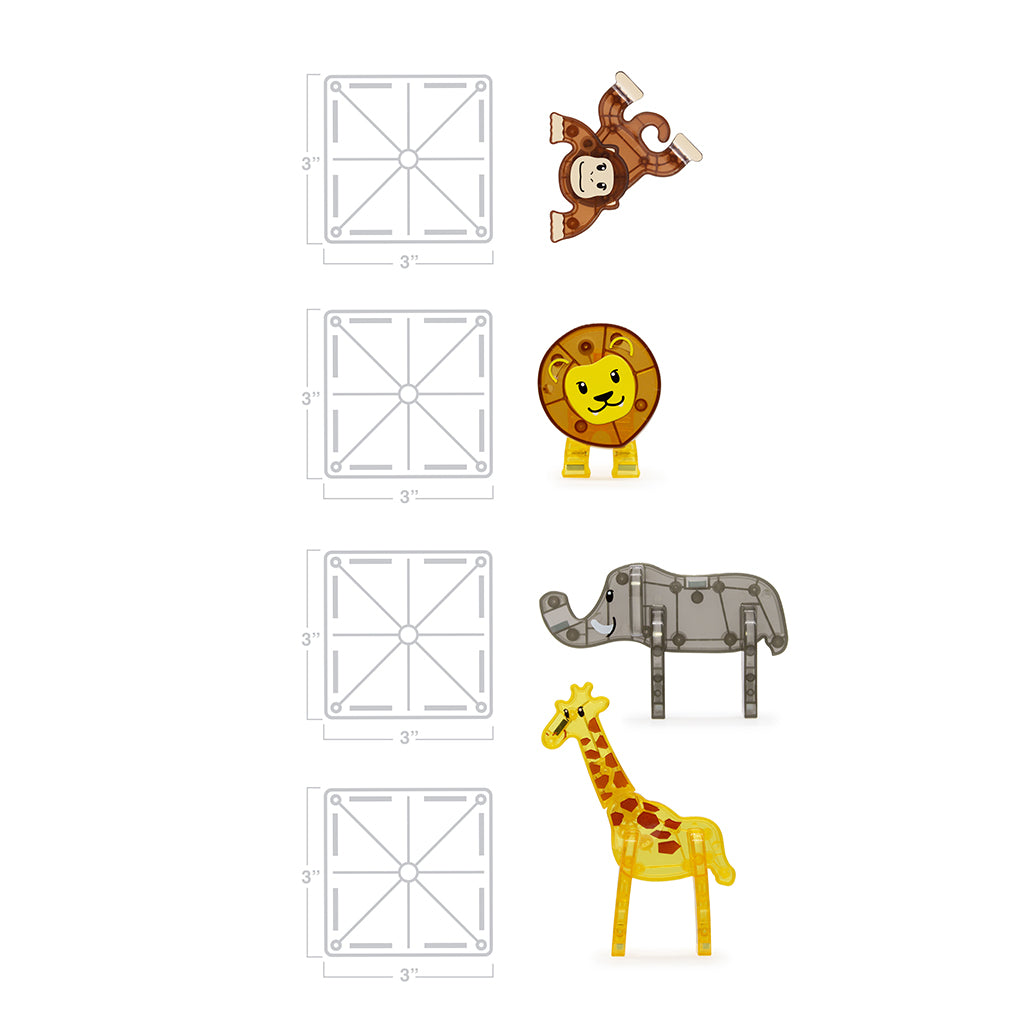 Magna-Tiles Safari Animals, Magnetisk byggesett med 25 deler
