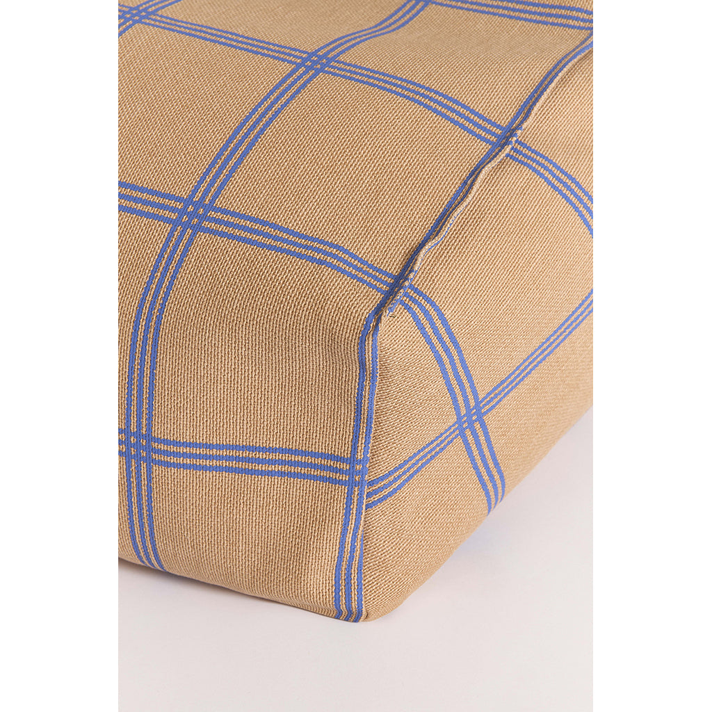 Nobodinoz Vibes sakkosekk-lenestol, Brown Blue Windowpane