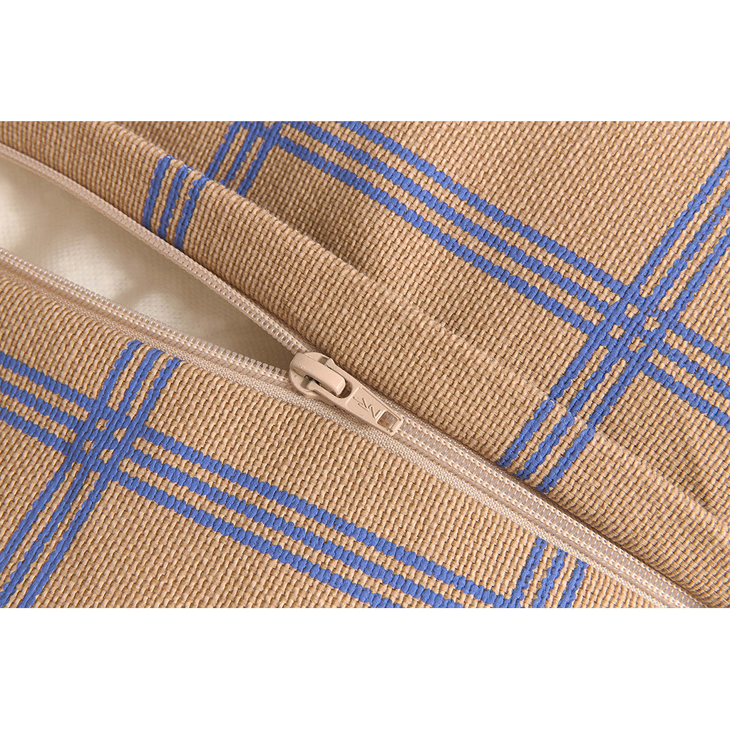 Nobodinoz Vibes sakkosekk-lenestol, Brown Blue Windowpane