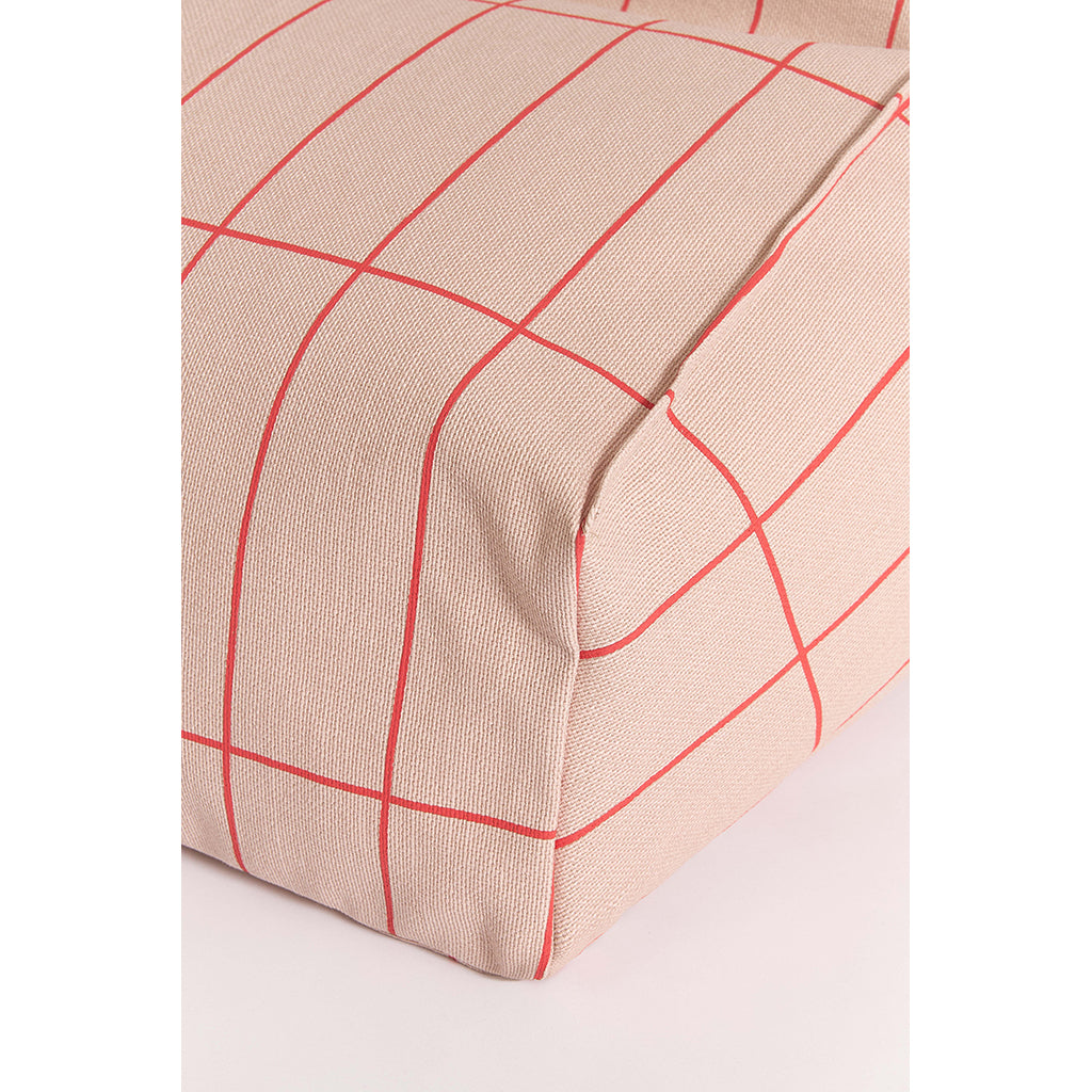 Nobodinoz Vibes sakkosekk lenestol, Pink red grid