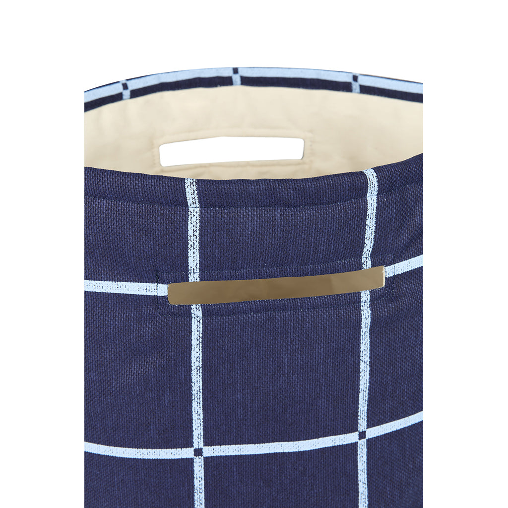 Nobodinoz Vibes oppbevaringskurv, stor - Navy blue windowpane