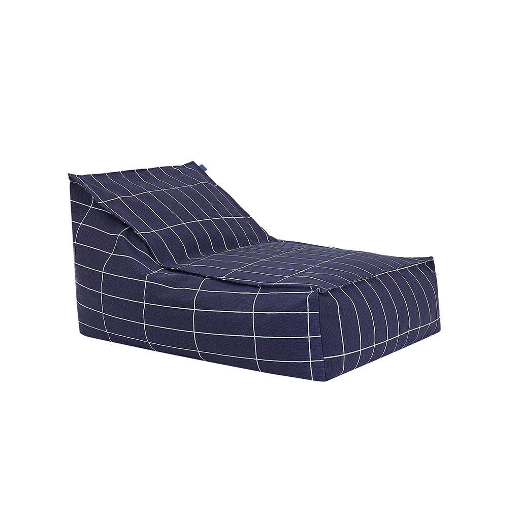 Nobodinoz Vibes long sækkestol, Navy blue Grid