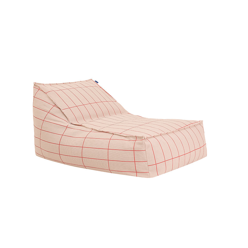 Nobodinoz Vibes long sækkestol, Pink red grid