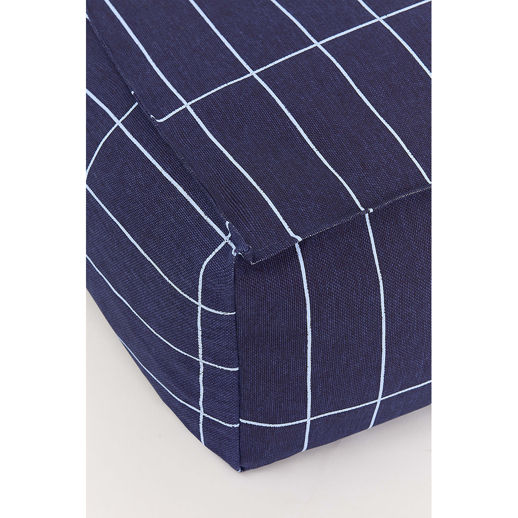 Nobodinoz Vibes lang sækkestol, voksen - Navy blue Grid