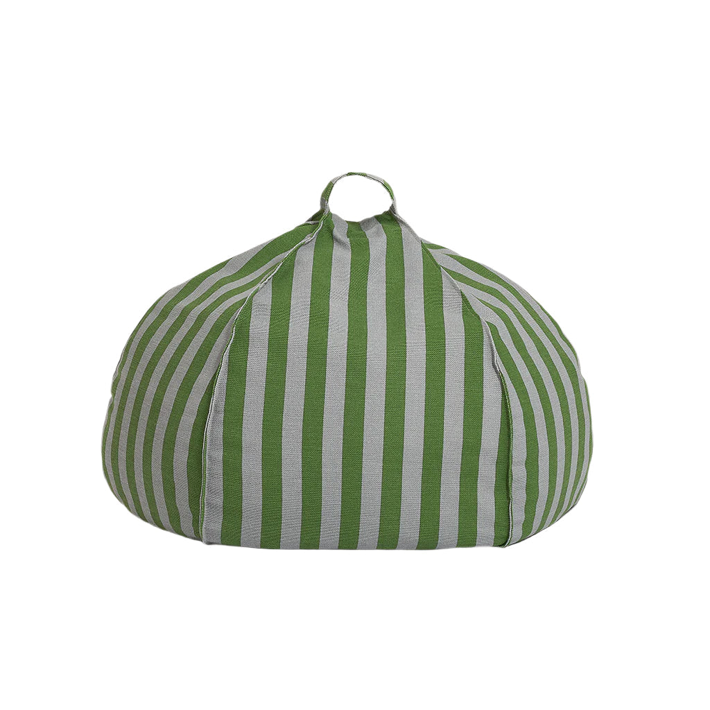 Nobodinoz quiltet rund sittepute, Vibes - Green blue stripes
