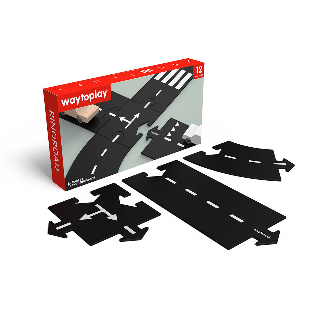 Waytoplay bilbane i gummi, 12 dele - Ringroad